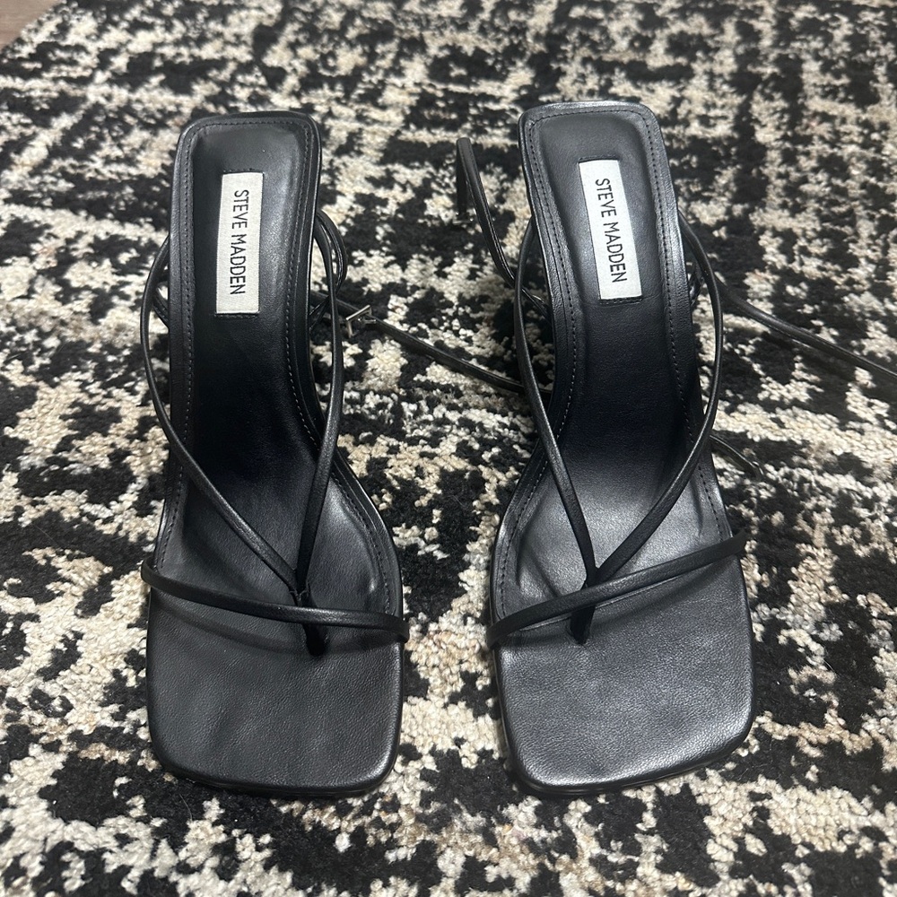 Steve Madden Black Strappy Heels